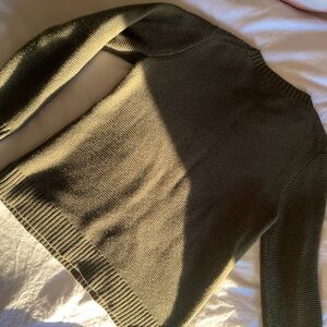 J. Crew Mercantile Army Green Women’s Medium Sweater Cotton Nylon Merino Wool